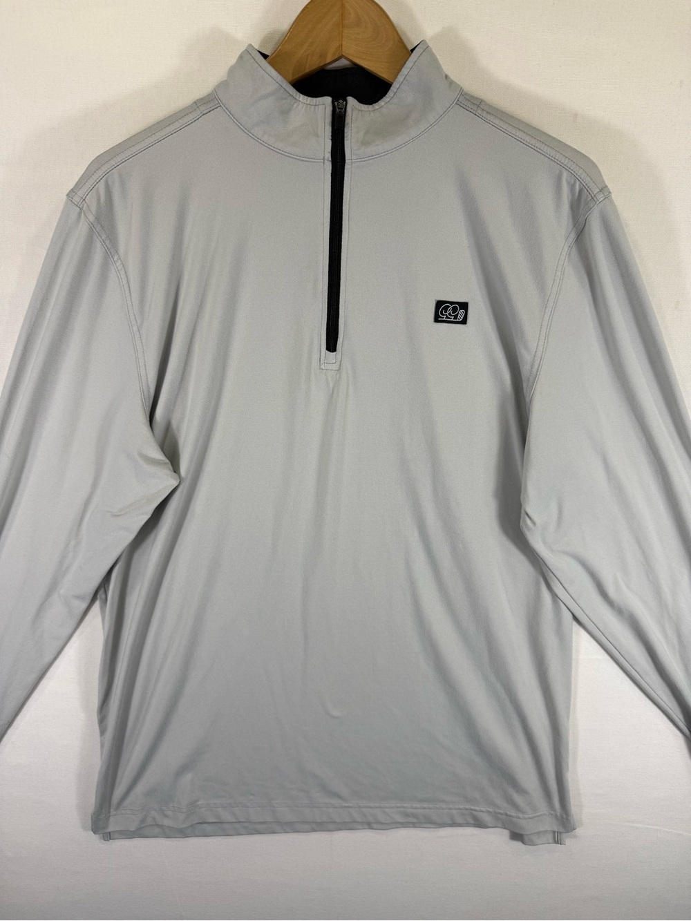 Men's Light Gray Quarter-Zip Pullover Sweater